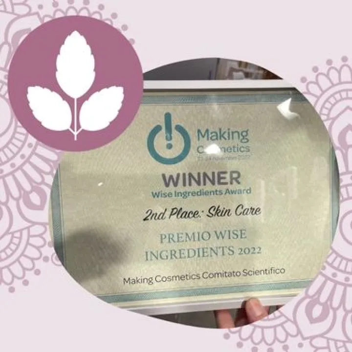 Deuxieme place du prix Skin Care Wise Ingredient