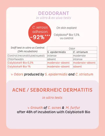 Résultats in vitro de Calybiota®Bio sur l'effet déodorant
